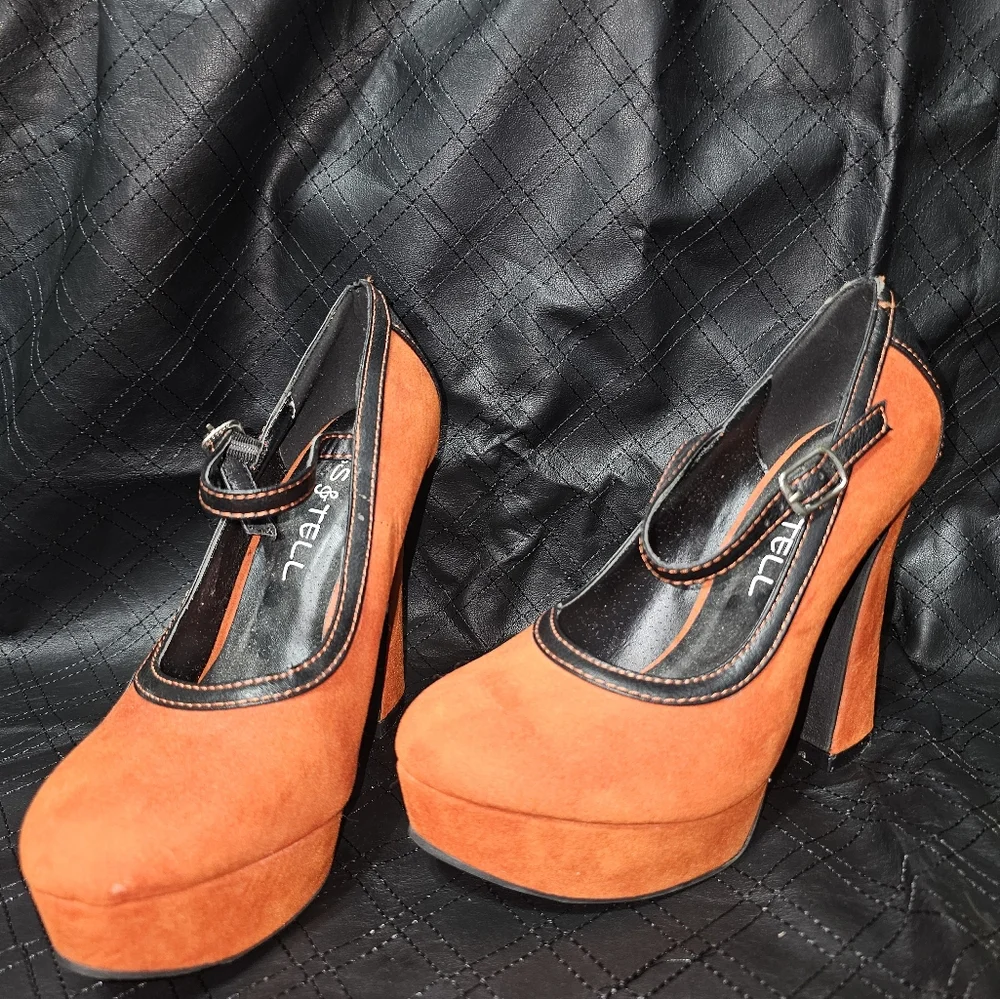 Orange Sz. 6.5 Platform Heels - Picture 3 of 5